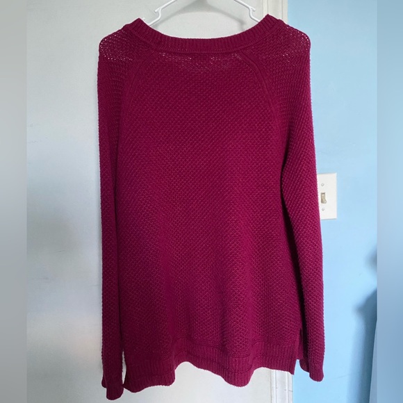 Old Navy Womens Scoop Neck Raglan Sleeve Side Split Knit Pullover Sweater - Picture 2 of 2